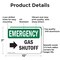 Signmission Gas Shutoff (Right Arrow) With Symbol, 10 in W x Rectangle, Aluminum OS-2PACK-EM-A-710-L-10389 - alternate 7